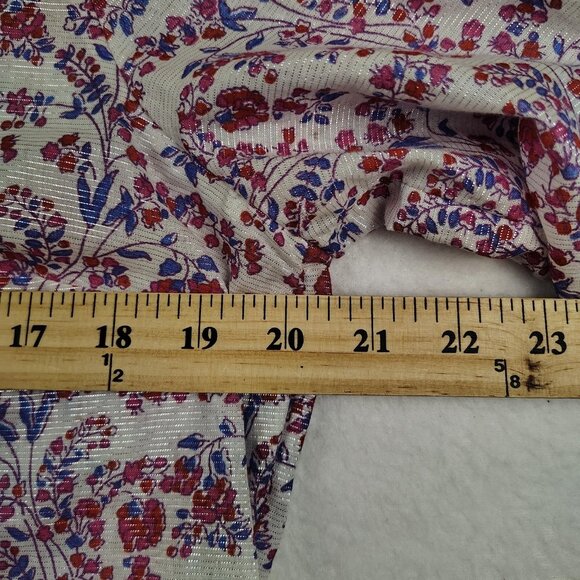 J.Crew Tunic Blouse Womens sz Medium Iris Block Print Floral Boho Top - Picture 8 of 8